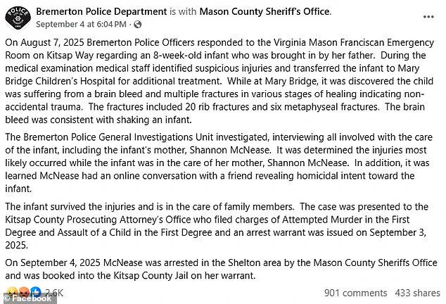 Wisconsin Mother Faces Charges After Sending Facebook Messages Threatening to Kill Her 8-Week-Old Baby