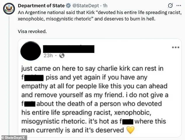 U.S. Revokes Visas of Foreign Nationals Over Online Content Mocking Charlie Kirk's Assassination