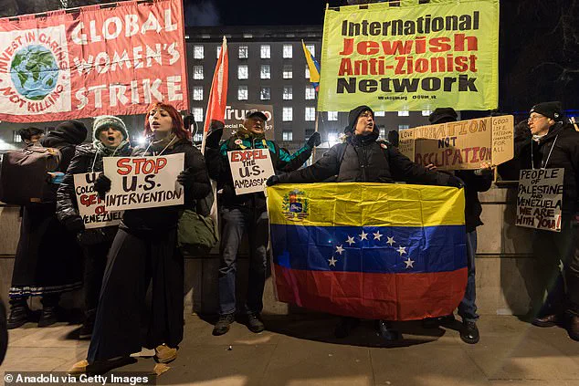 Protesters Burn American Flag Outside Downing Street in Opposition to Trump's Policies