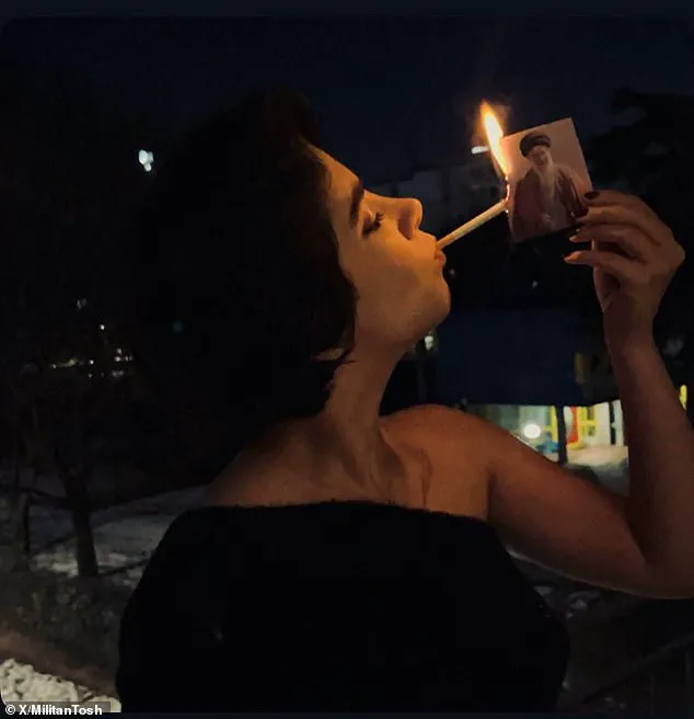 Iranian Women Light Cigarettes with Burning Images of Supreme Leader Ayatollah Khamenei: A Symbol of Defiance Against Strict Regime Laws