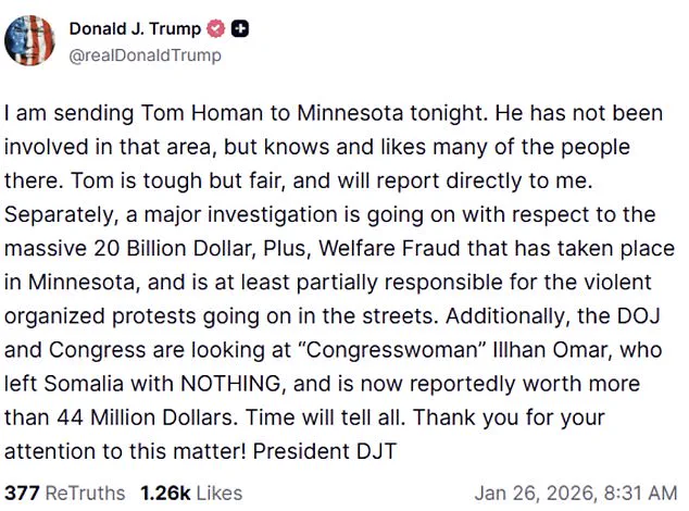 Controversy Over South Dakota Governor's Post on Minnesota Storm Response Amid Ongoing Protests