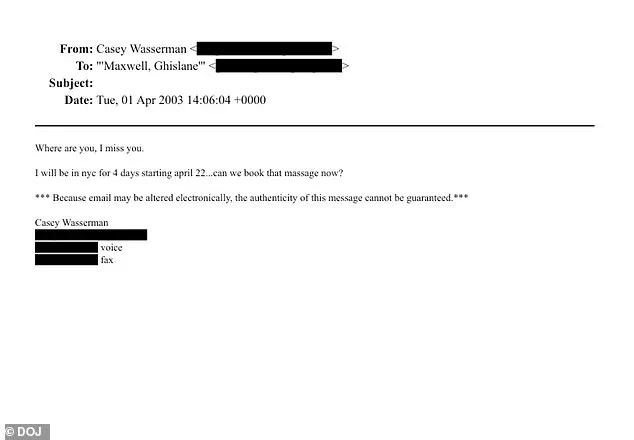 Casey Wasserman Expresses Regret Over 2003 Emails with Ghislaine Maxwell, Released by DOJ