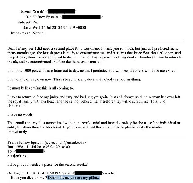 Sarah Ferguson's Explosive 2010 Email to Jeffrey Epstein Reveals Royal Family Betrayal and Veiled Threats