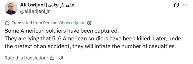 Pentagon Denies Iran's Claims of U.S. Prisoners, Calls Death Toll Accusations 'Fabrications