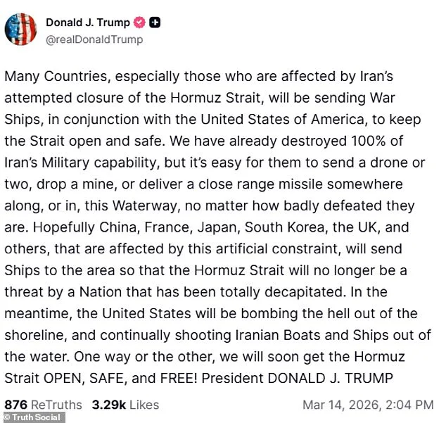Trump Warns NATO Allies: 'Very Bad Future' If They Refuse to Patrol Hormuz