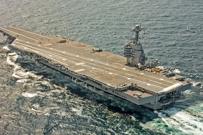USS Gerald R. Ford Crew Battles 30-Hour Fire in Surprising Laundry Area Ventilation Shaft