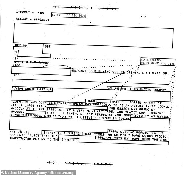Declassified NSA reports reveal Cold War UFOs that outmaneuvered fighter jets.