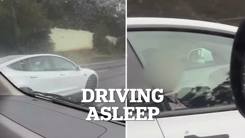 Tesla driver falls asleep at speed on Sydney motorway